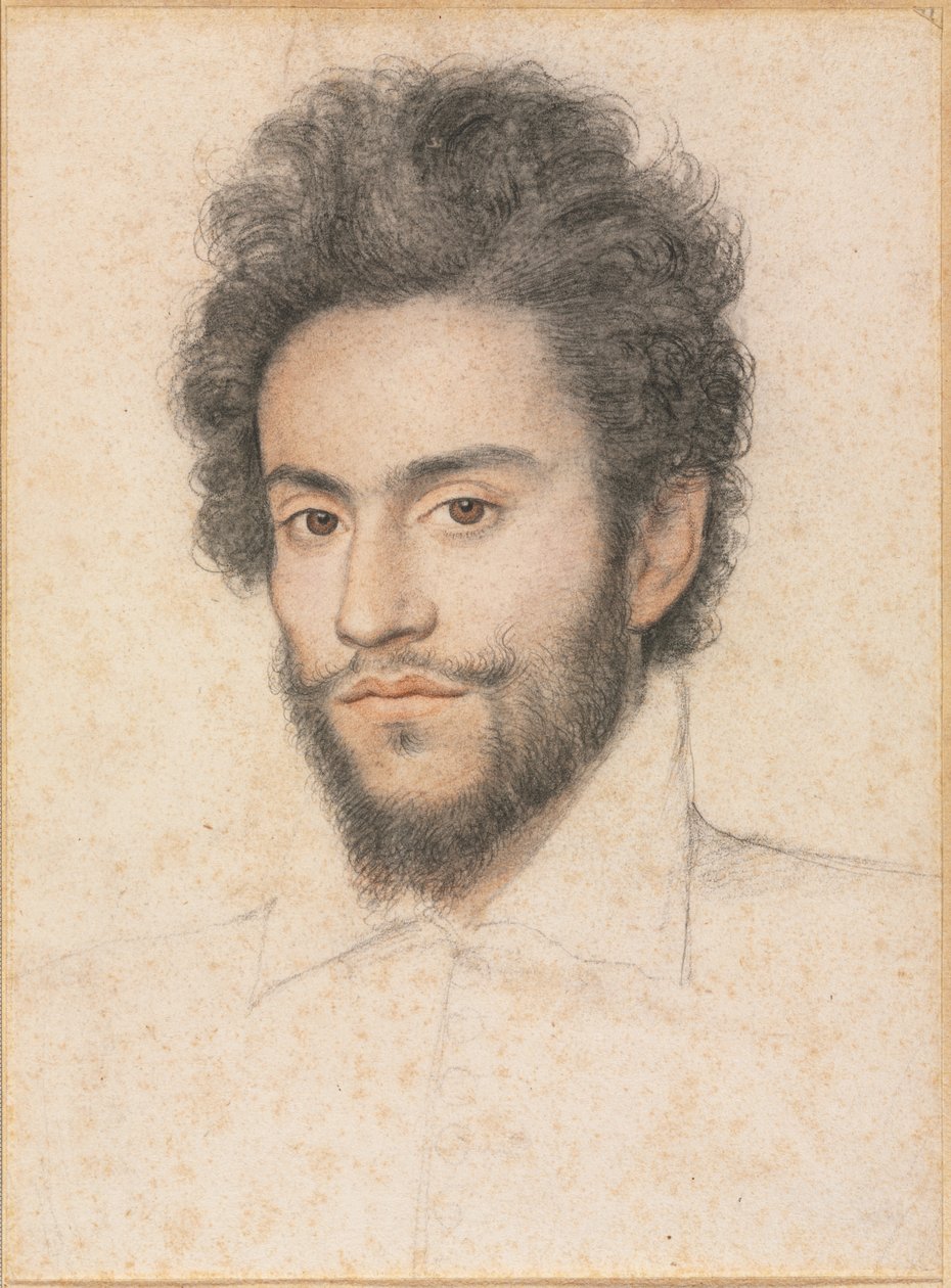 Ung man med skägg av attributed to François Quesnel