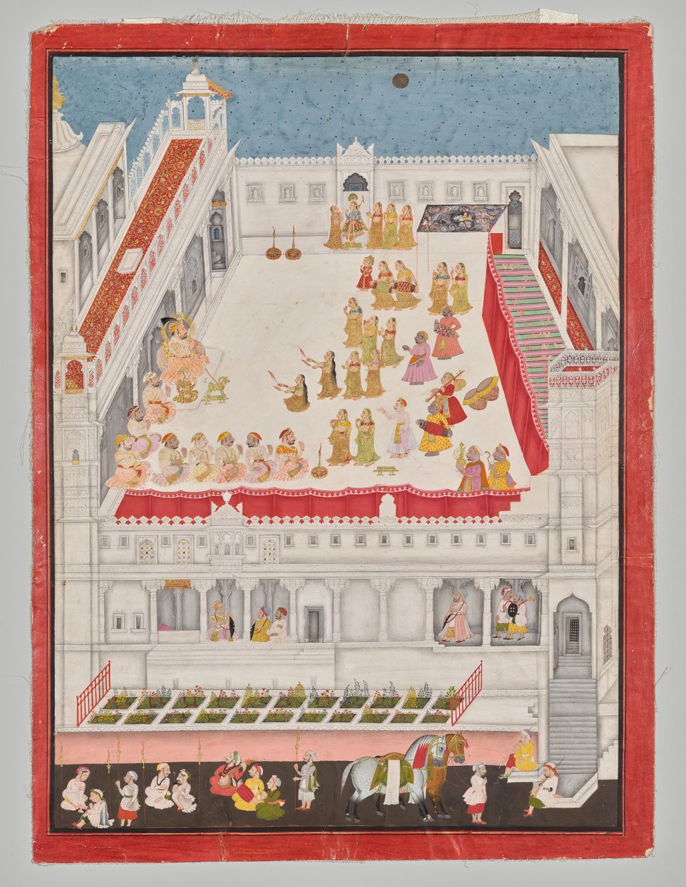 Maharana Jagat Singh deltar i Rasleela av attributed to Jai Ram