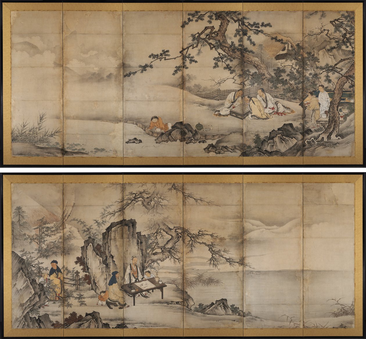 De fyra prestationerna av attributed to Kano Shōei