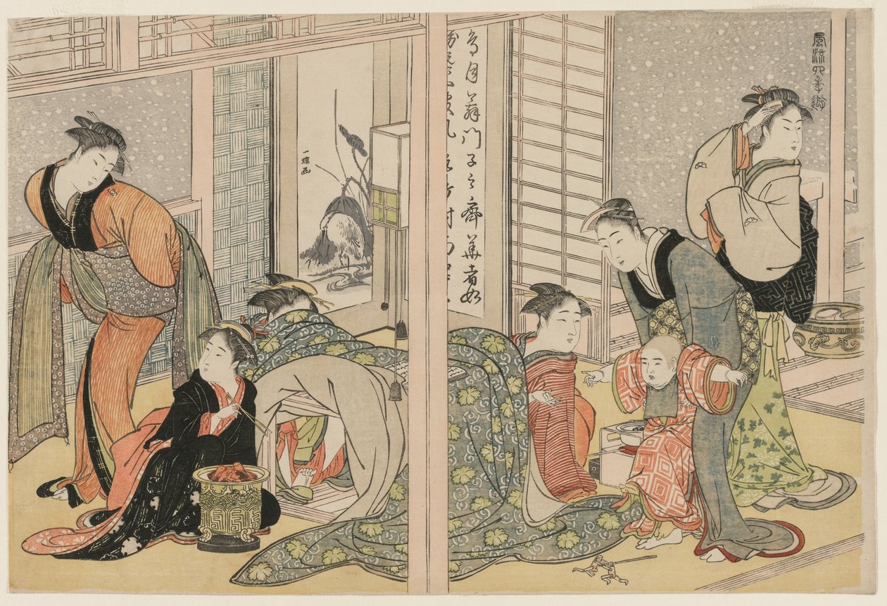 De fyra årstidernas eleganta nöjen av attributed to Kitagawa Utamaro