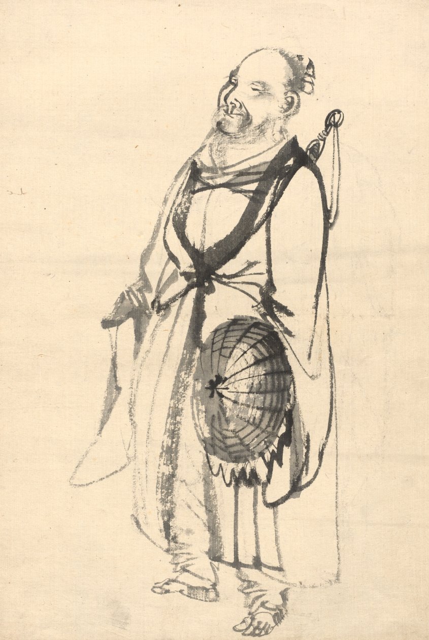 Den vandrande eremiten av attributed to Kono Bairei