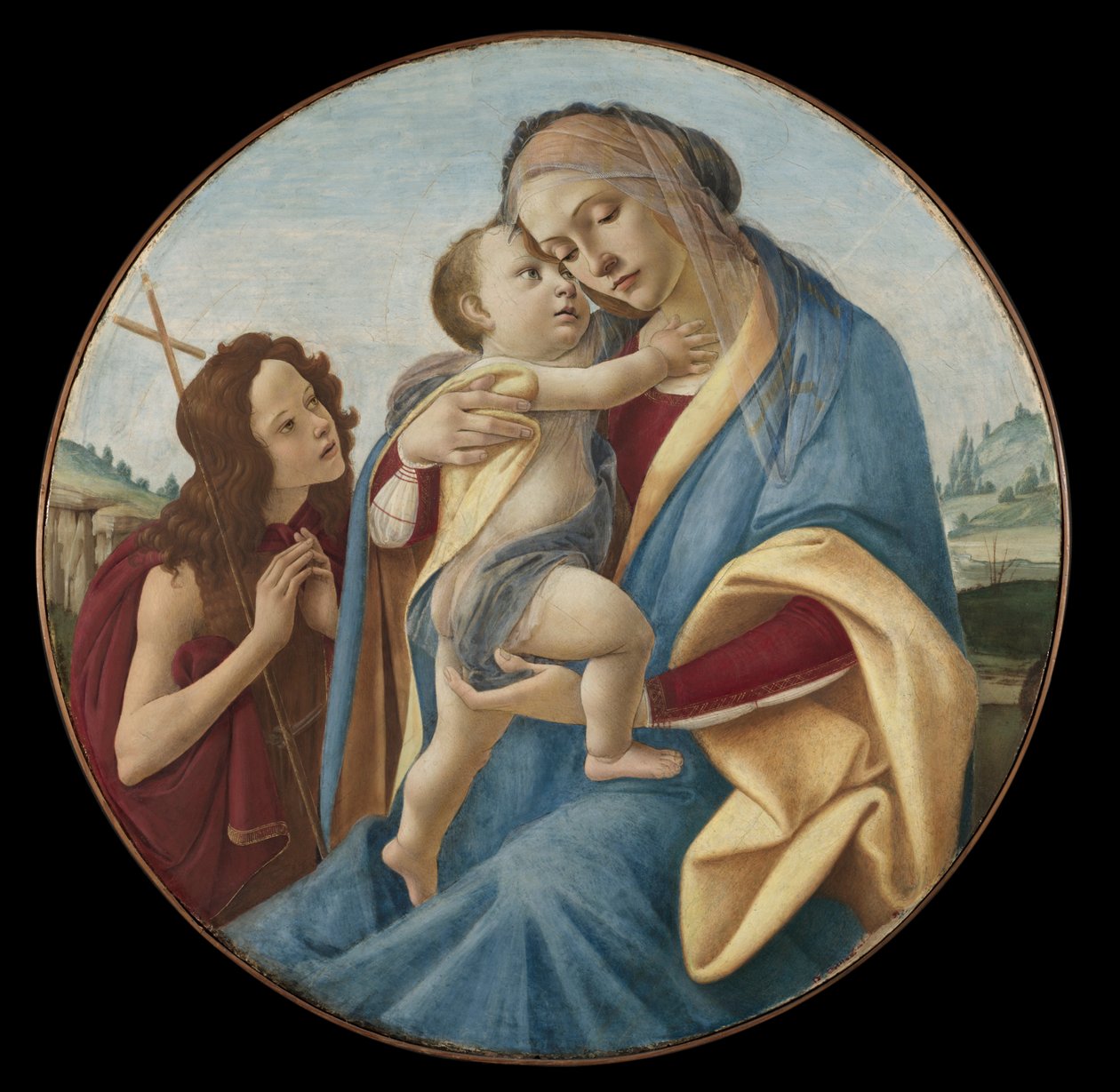 Jungfru och barn med den unge Johannes döparen av attributed to Painter of Berlin 1899 (Greek, Attic)