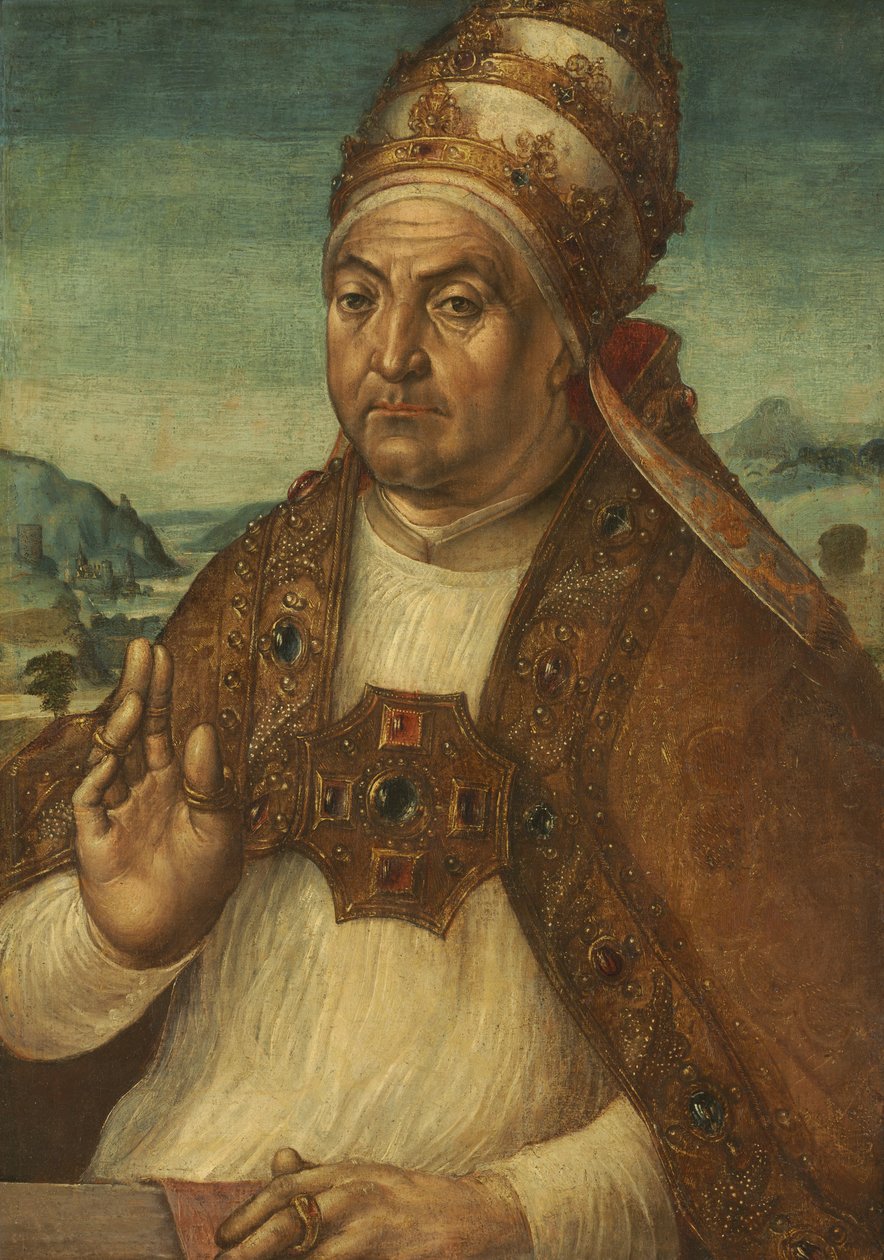 Porträtt av påven Sixtus IV della Rovere av attributed to Pedro Berruguete