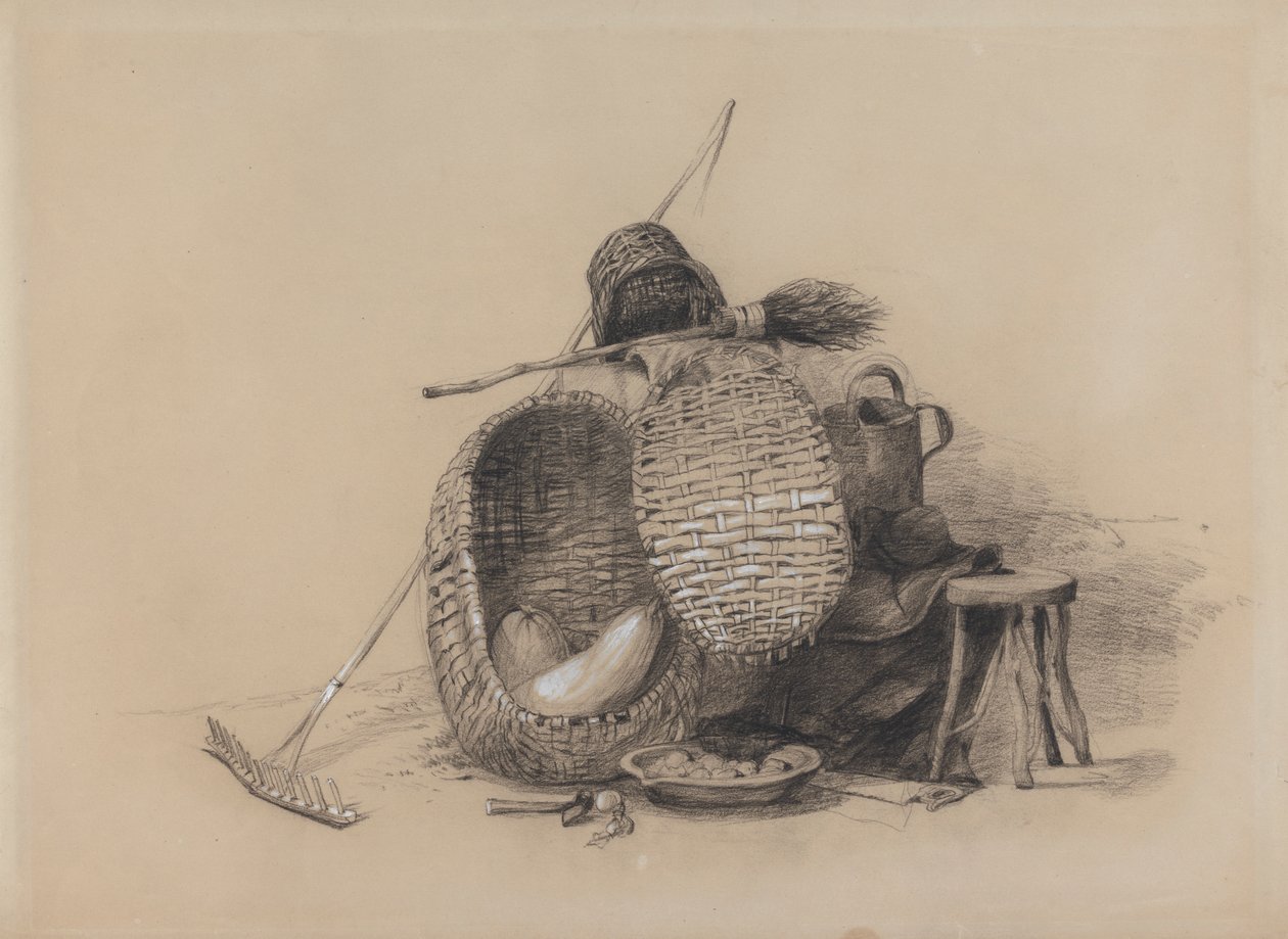 Stilleben med Rake av attributed to Peter DeWint