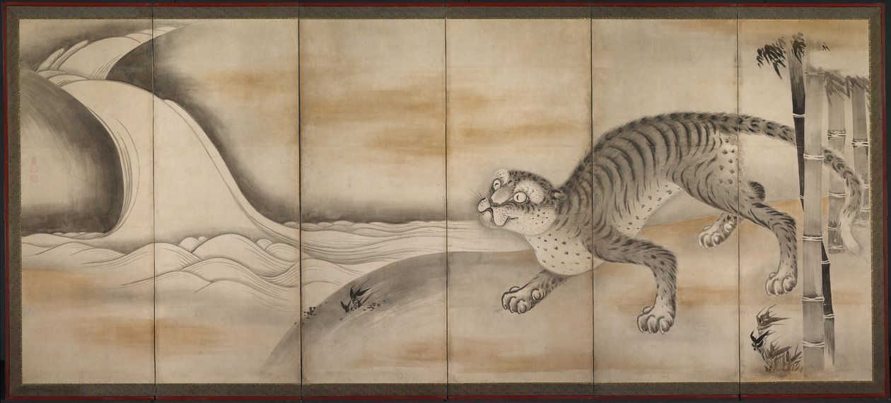 Tiger av attributed to Soga Nichokuan