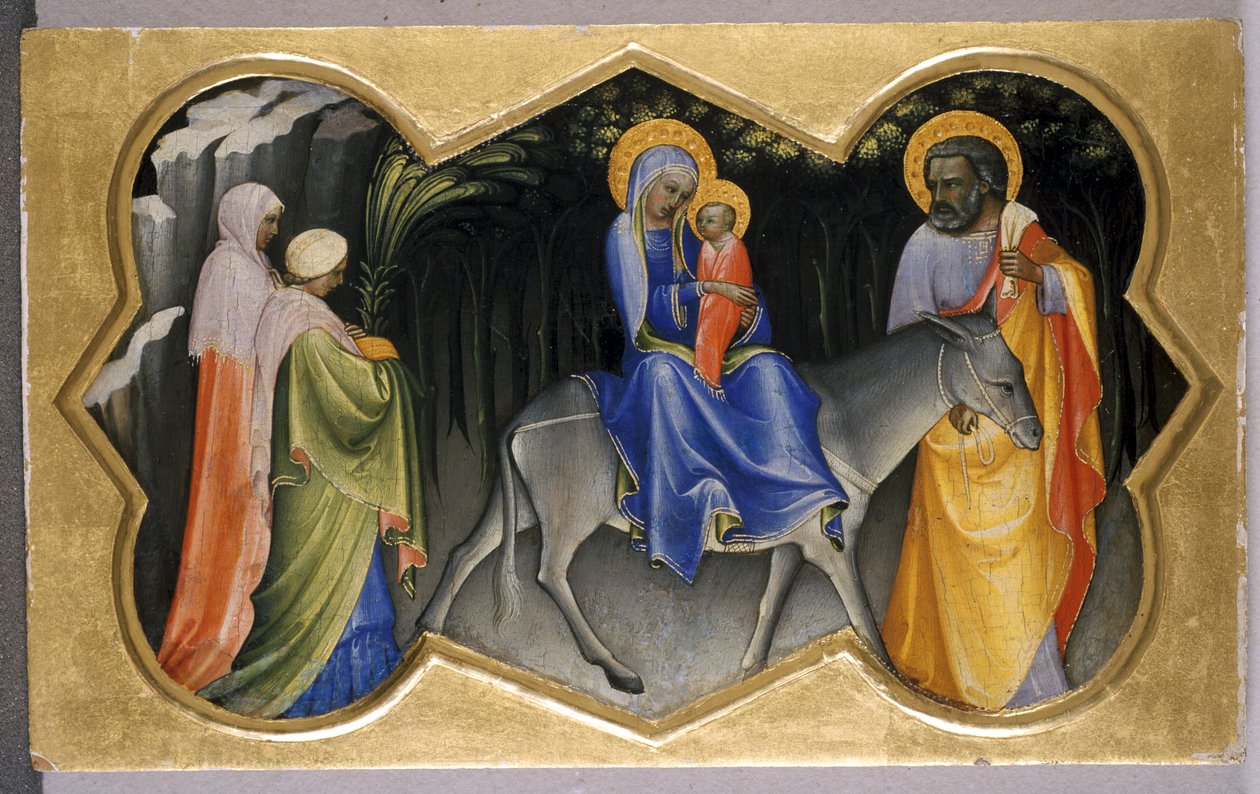 Flygningen till Egypten, ca 1405 (tempera på poppelträ) av c.1370 1425 Lorenzo Monaco