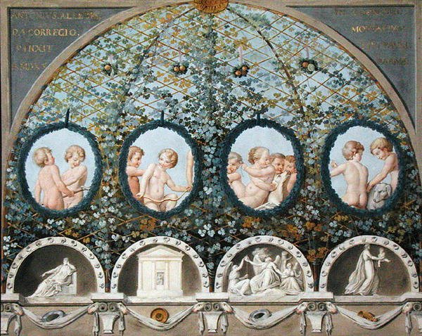 Design for a Ceiling Fresco, publicerad c.1780 (gouache, bläck & wc på etsad bas) (se även 192026-028) av c.1489 1534 after Correggio