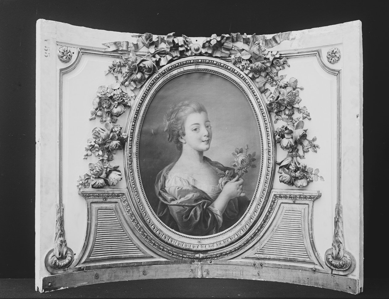 Kvinna med en ros en av en uppsättning, 1770-90. av ca. 1775 . French Painter