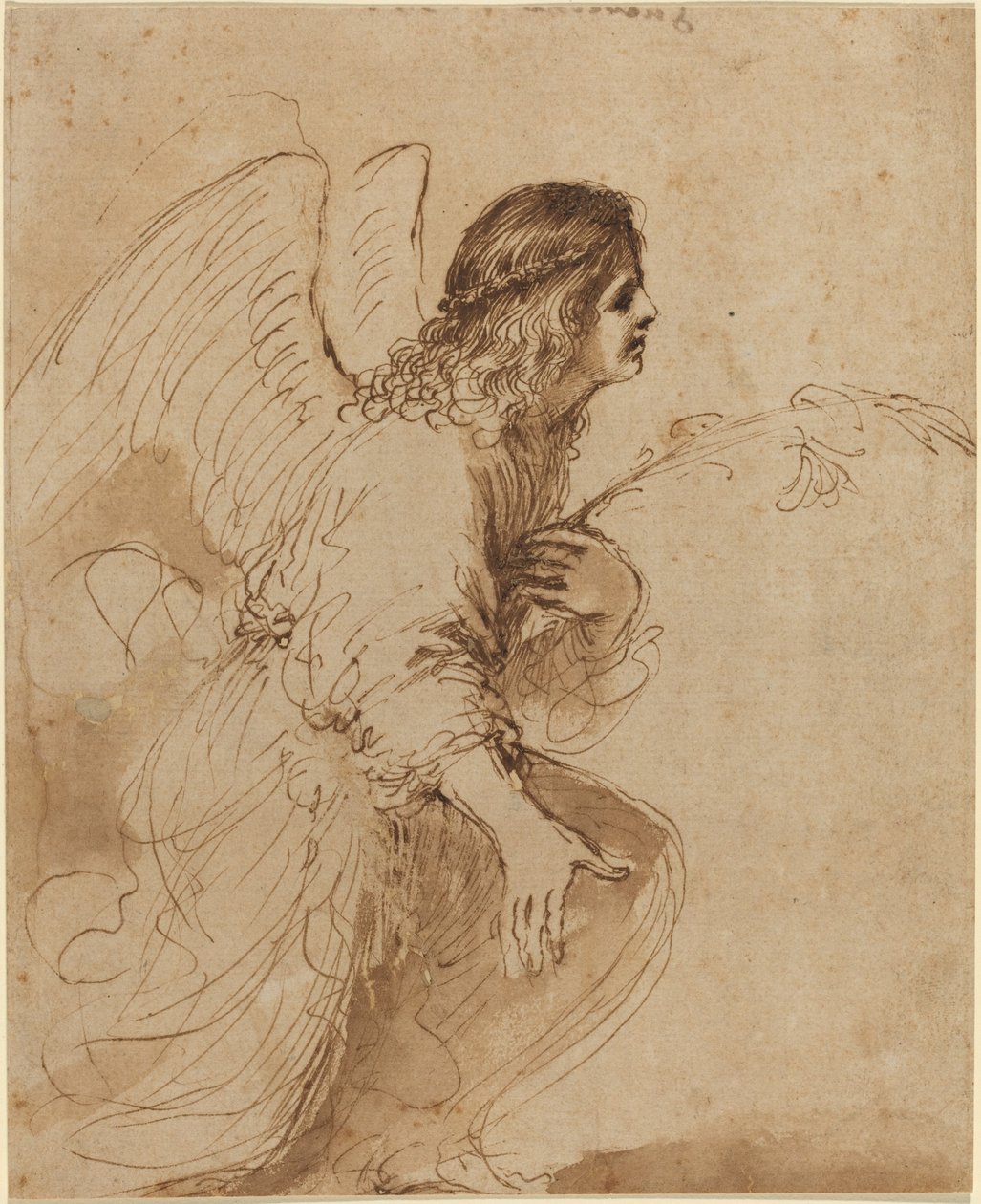 Bebådelsens ängel av called Guercino Giovanni Francesco Barbieri