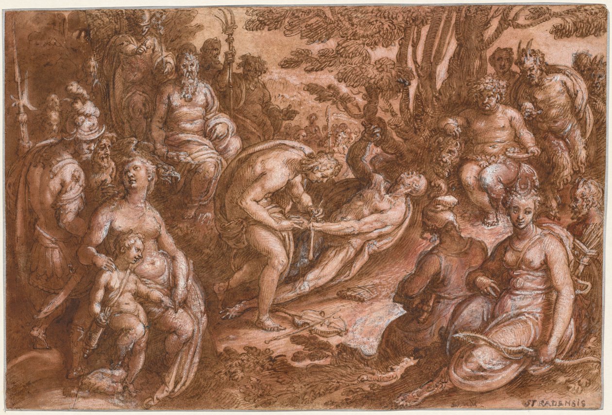 The Flaying of Marsyas, ca. 1570-1605. av called Johannes Stradanus Jan van der