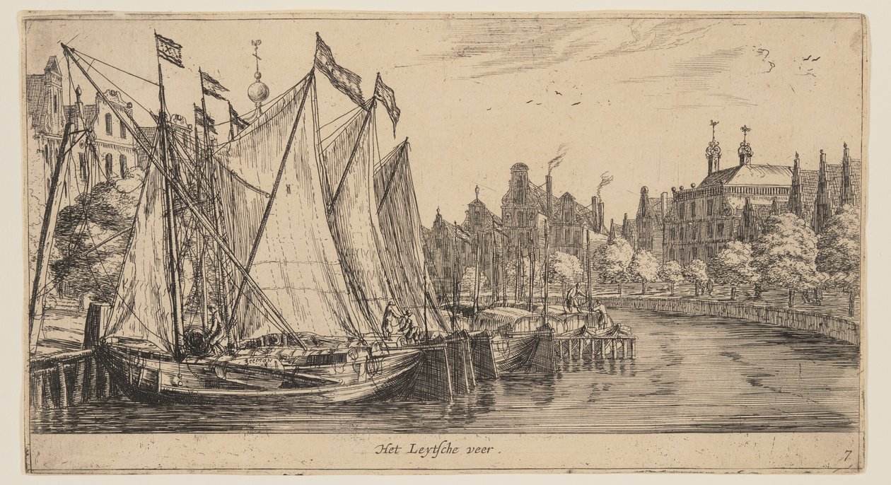 Leytsche veer, från Vyer över Amsterdam av called Zeeman Reinier Nooms