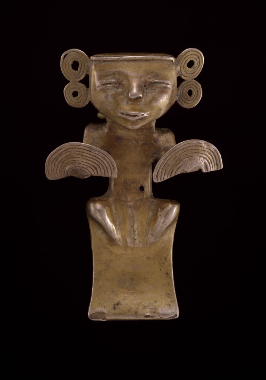 Pendel med öppen rygg och figur av civilization Quimbaya