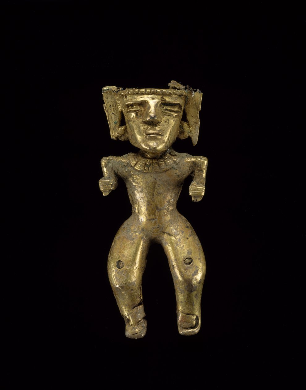 Stående figur, 200-1600 AD (guld) av civilization Quimbaya