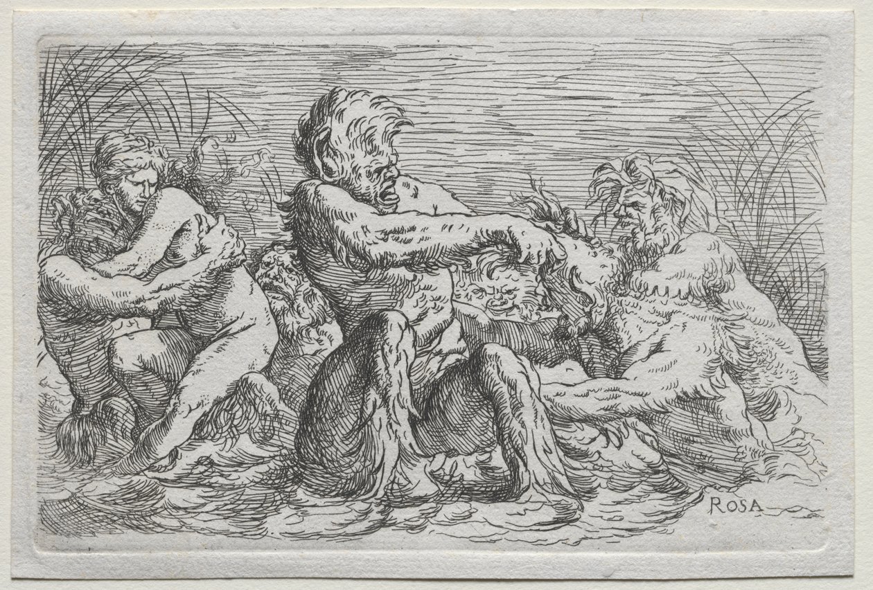 Flodgudar av copy after Salvator Rosa