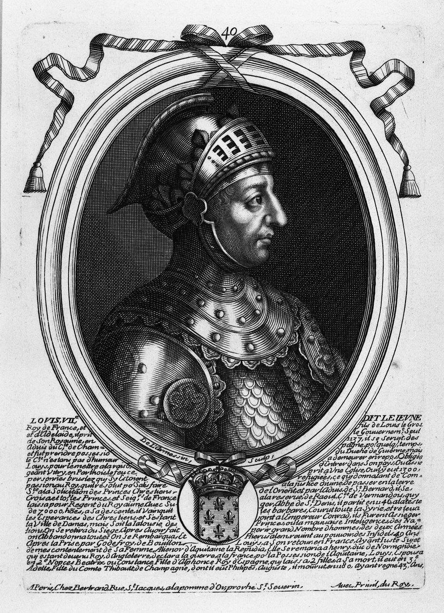Ludvig VII den unge (c.1120-80) kung av Frankrike, från 