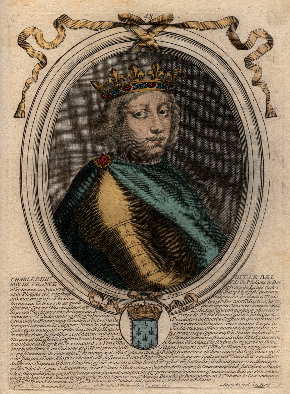 Porträtt av Karl IV the Bel (1294-1328), kung av Frankrike - Karl IV 