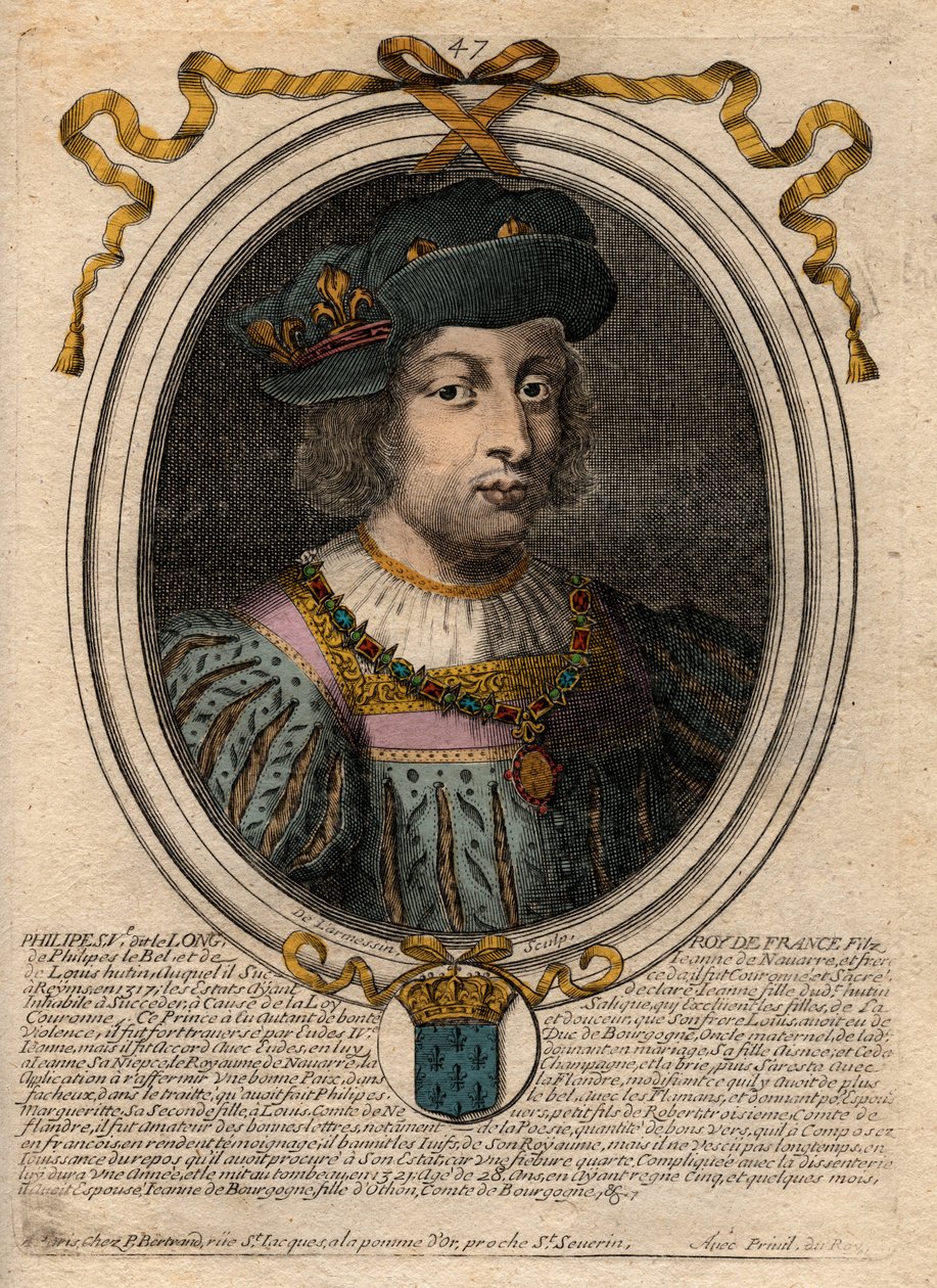 Porträtt av Filip V den Långe (1294-1322), Frankrikes kung - Filip V (1294-1322) 