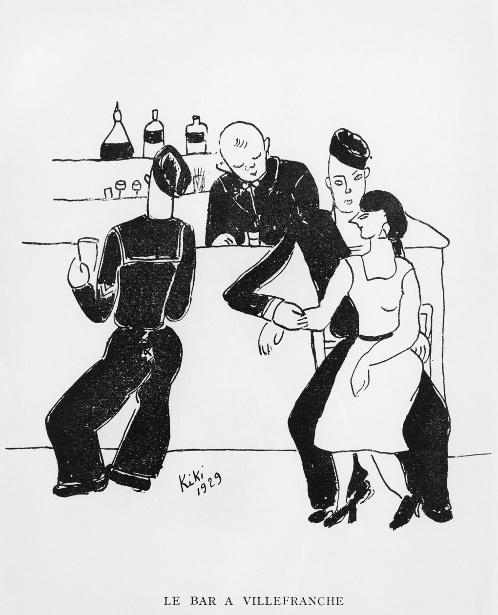 Bar i Villefranche, illustration från "Kiki