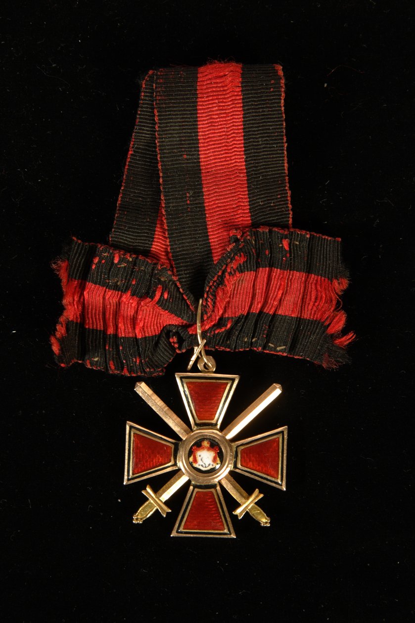 Riband och märke av Saint Vladimirs orden, fjärde klass, 1800-talet av decorations and medals Orders