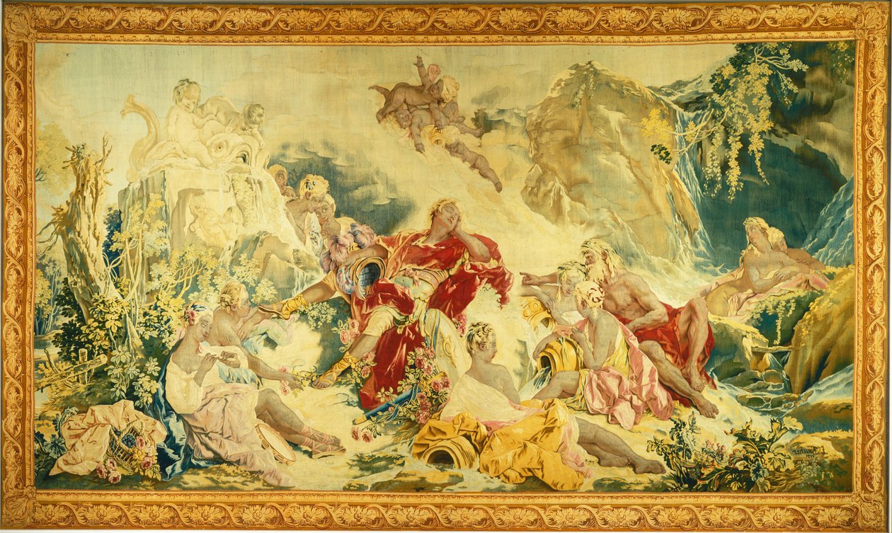 Dröm om Rinaldo av design and cartoon by François Boucher; woven under the direction of Jean Baptiste Oudry and Nicolas Besnier at