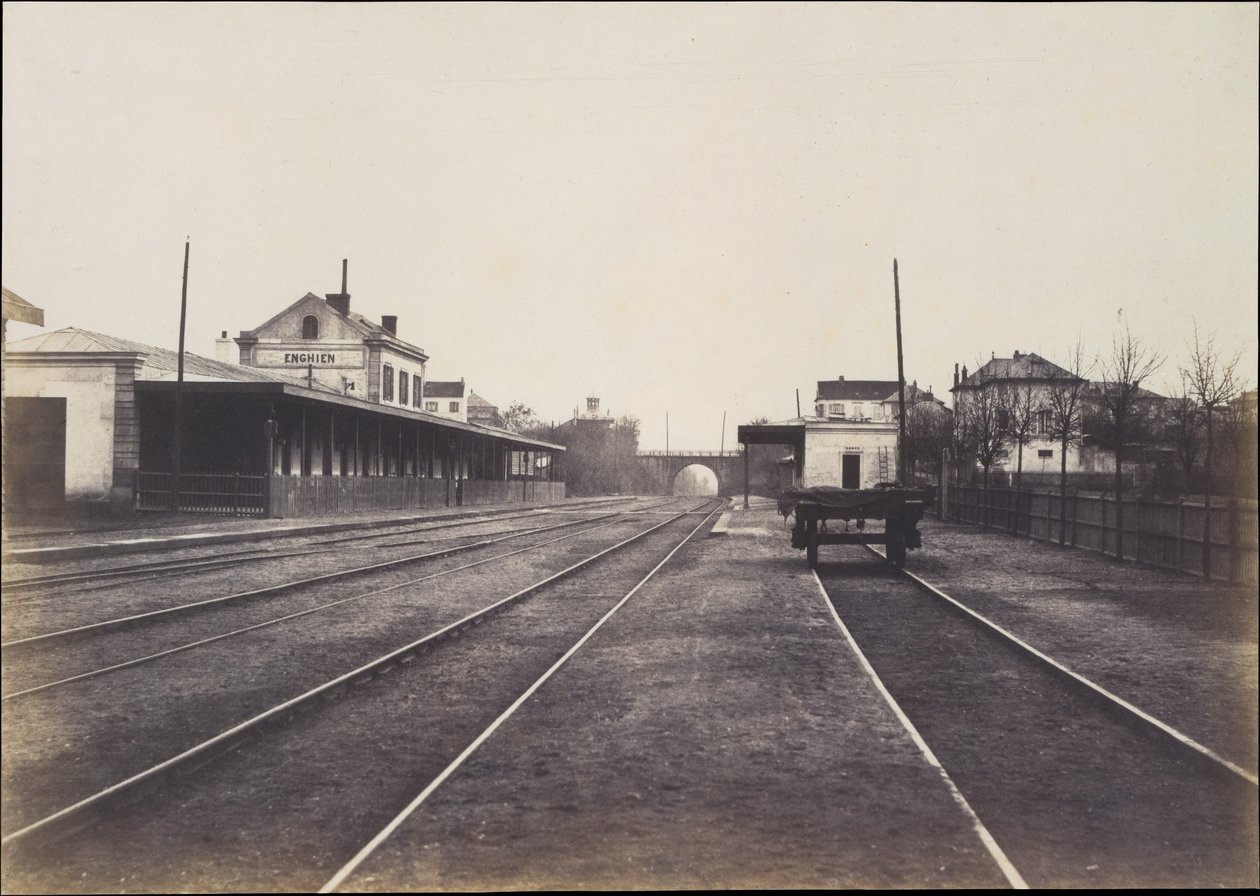 Enghien station (Seine-et-Oise, Frankrike) av Edouard Denis Baldus