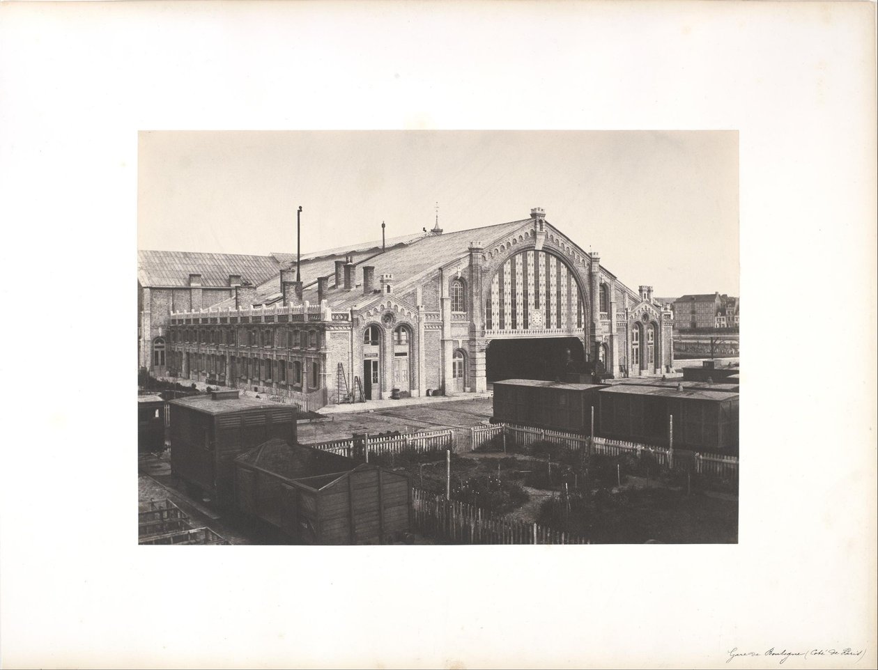 Boulogne station, Paris sida av Edouard Denis Baldus