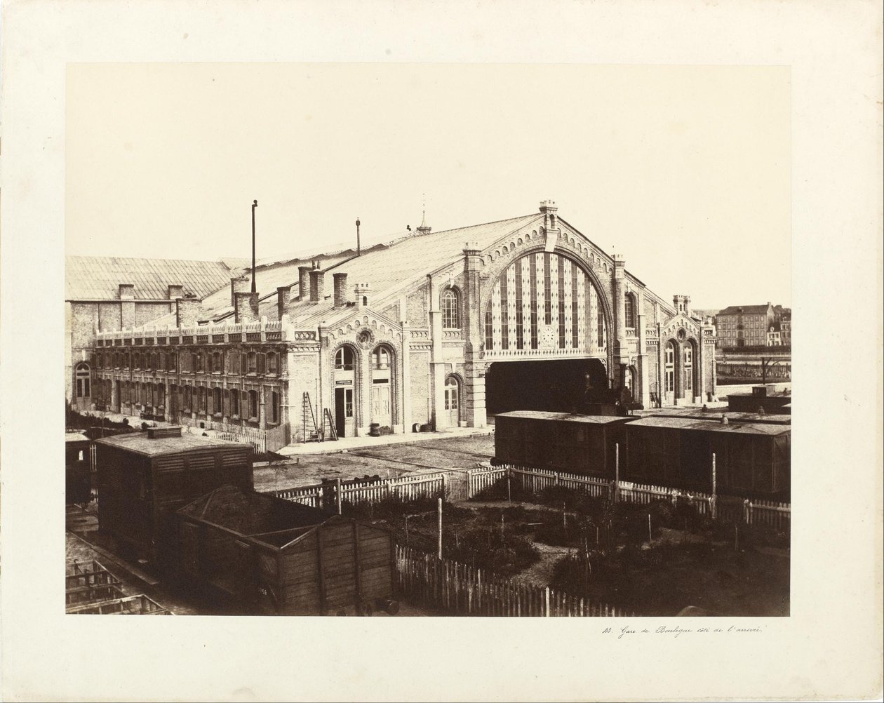 Boulogne station, Paris sida av Edouard Denis Baldus