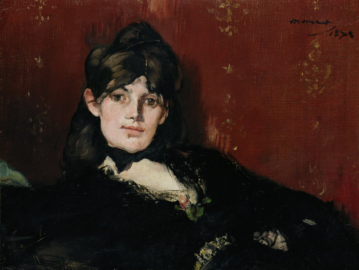 Berthe Morisot (1841-95) Liggande, 1873 av Édouard Manet