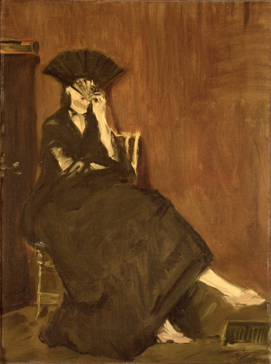 Berthe Morisot (1841-95) med en fläkt, 1872 av Édouard Manet
