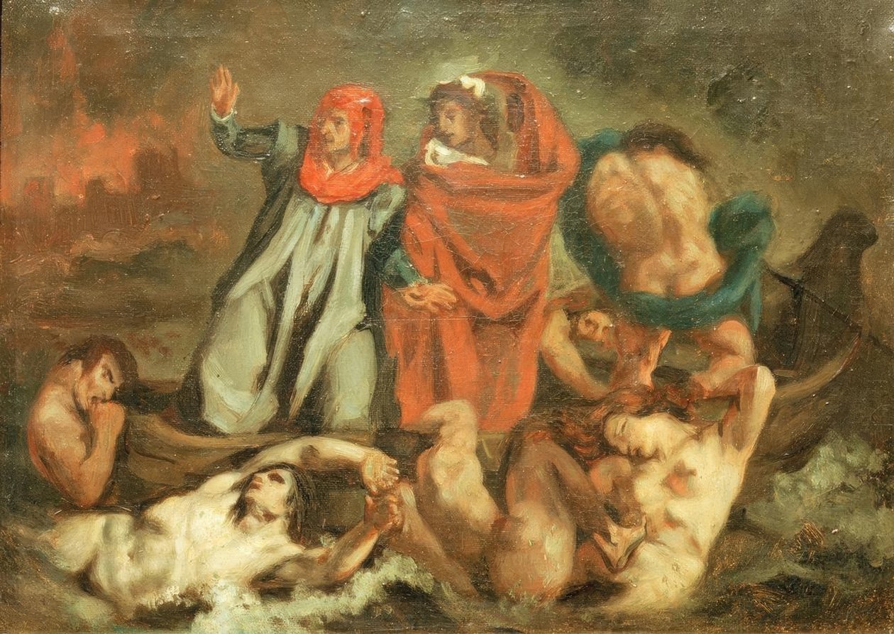 Dante och Vergil i barken av Édouard Manet