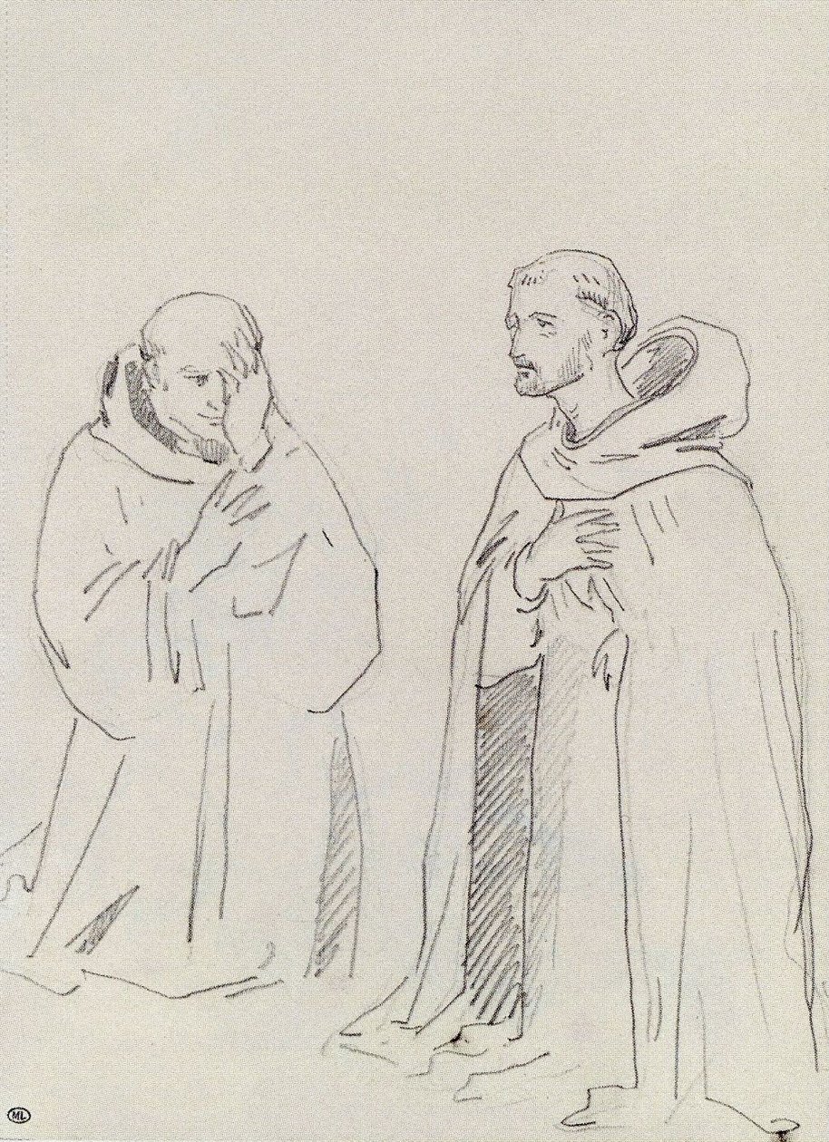 Deux religieux agenouilles av Édouard Manet
