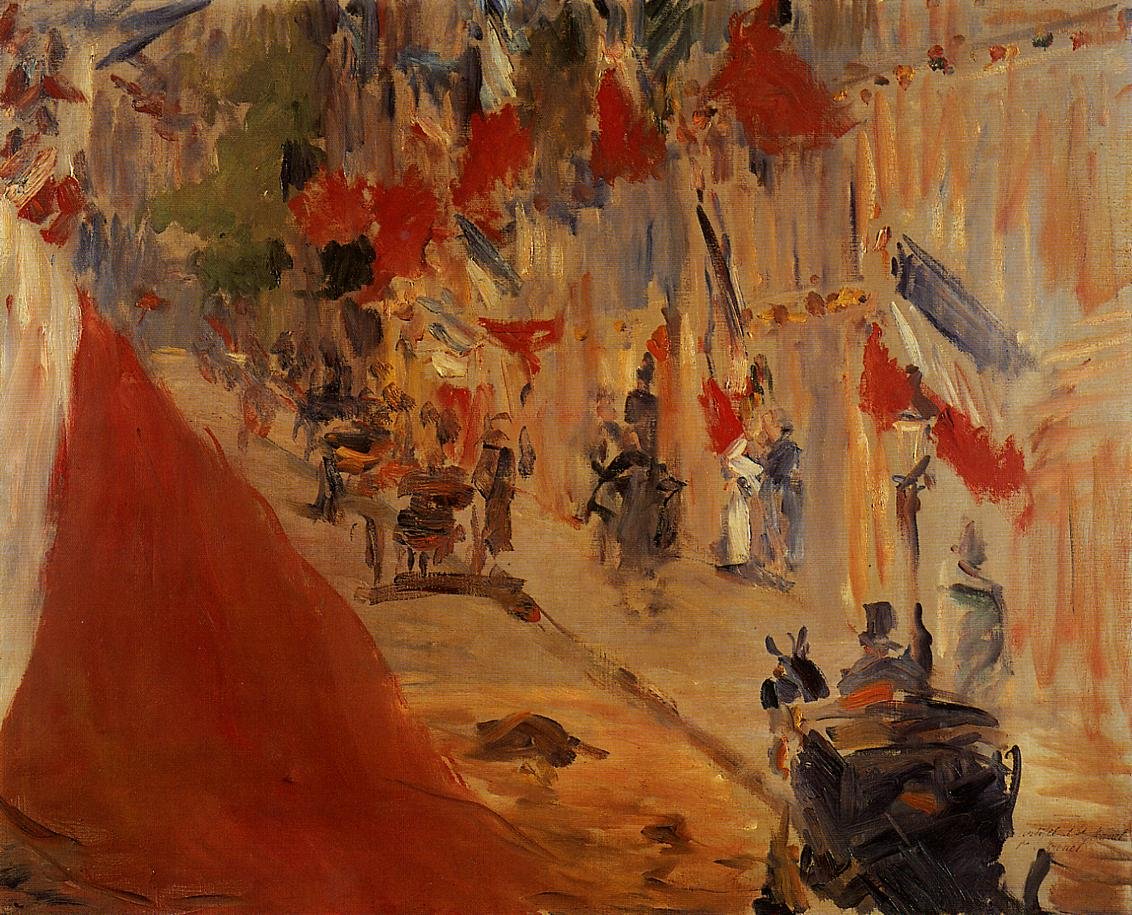 Die Rue Mosnier mit Fahnen av Édouard Manet