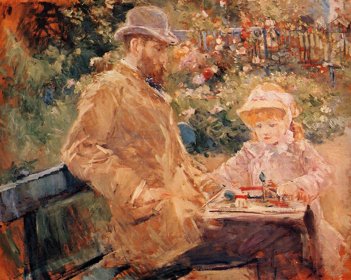 Eugène Manet and His Daughter at Bougival av Édouard Manet