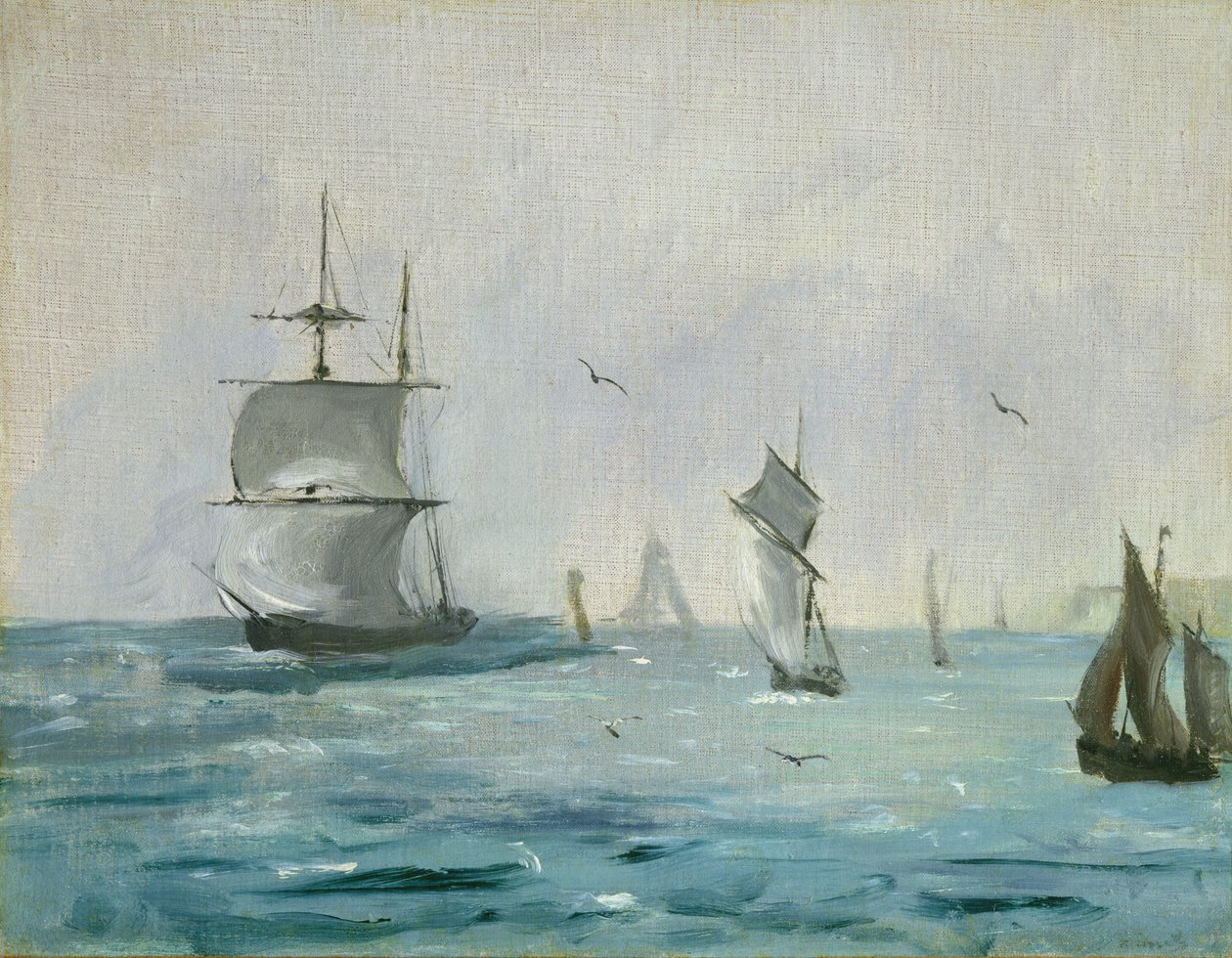 Fiskebåt som anländer med vinden i ryggen, 1864 av Édouard Manet