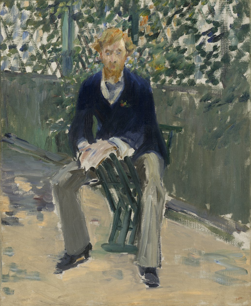 George Moore i konstnärens trädgård, ca 1879 av Édouard Manet