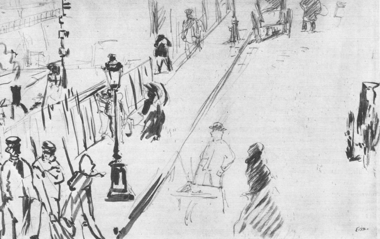 Mosnier Street med en gasbrännare av Édouard Manet