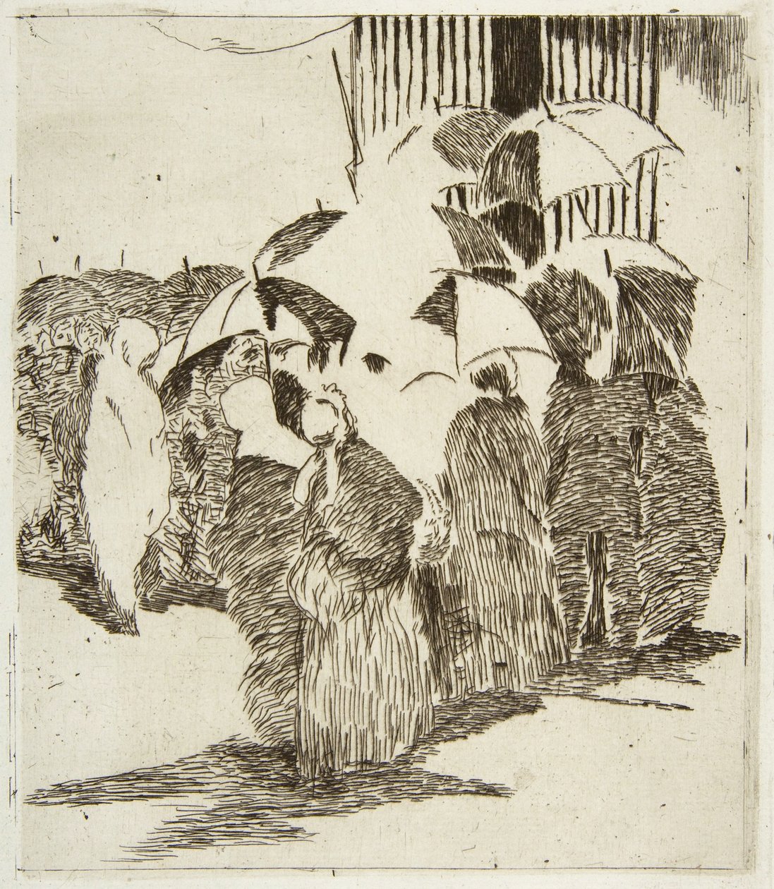 Line in front of the Butcher Shop av Édouard Manet