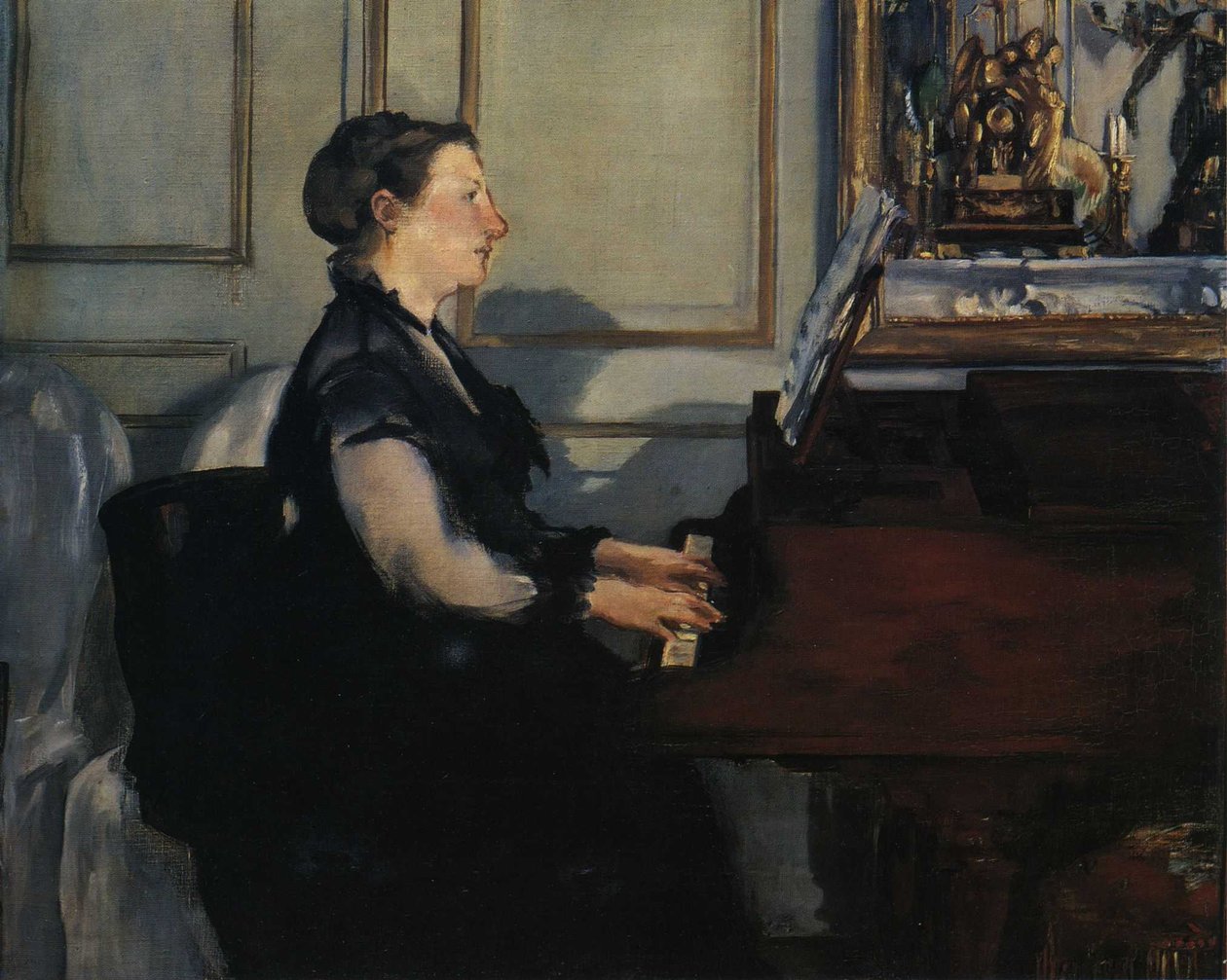 Madame Manet ou Piano av Édouard Manet