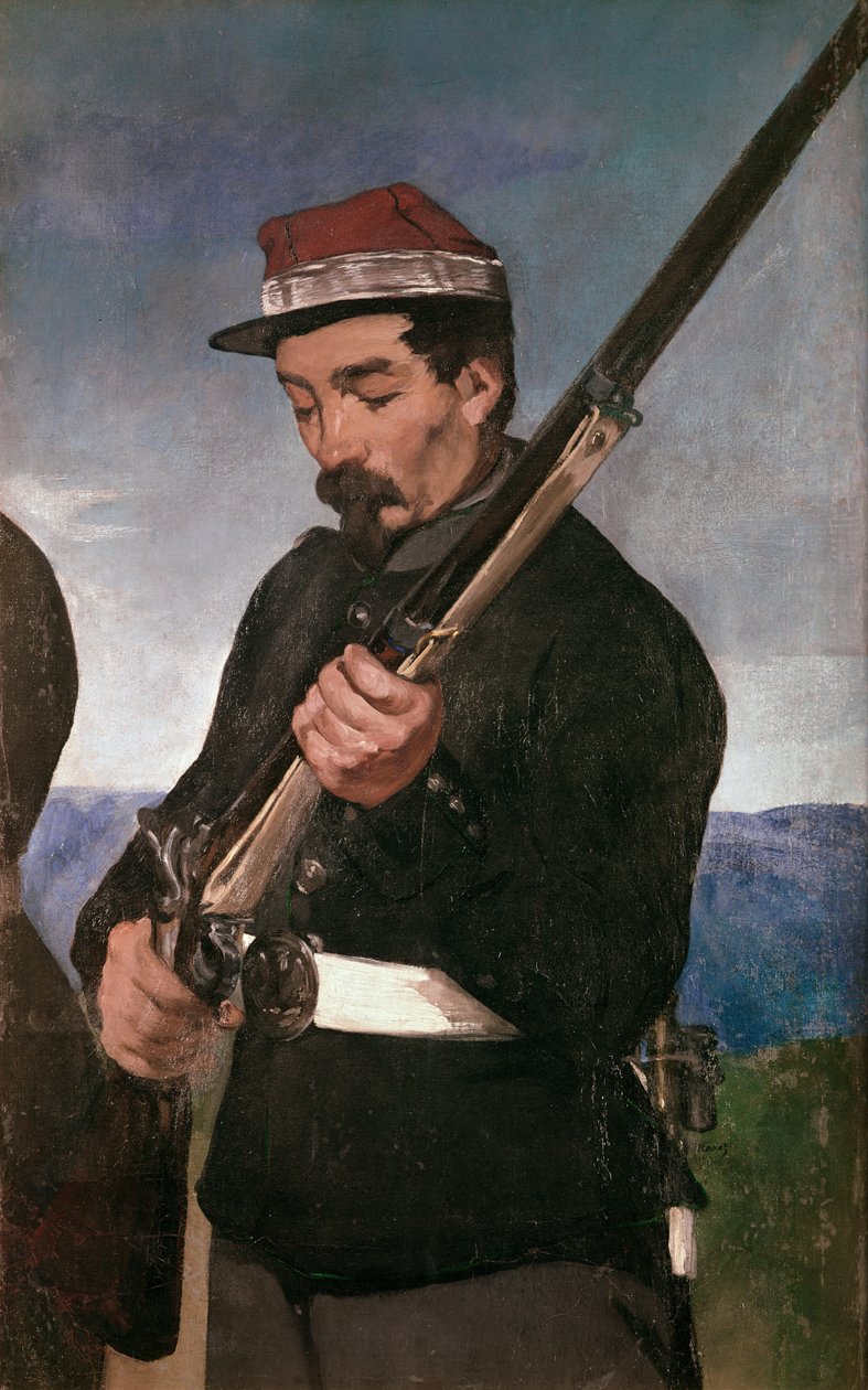 Underofficer håller i sitt gevär av Édouard Manet