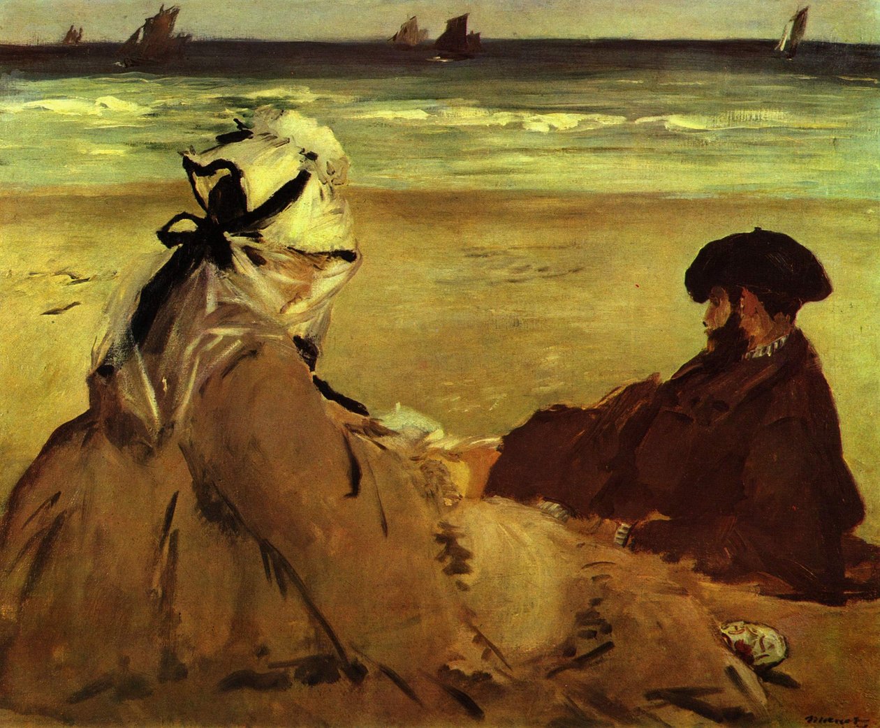 ON the Beach av Édouard Manet