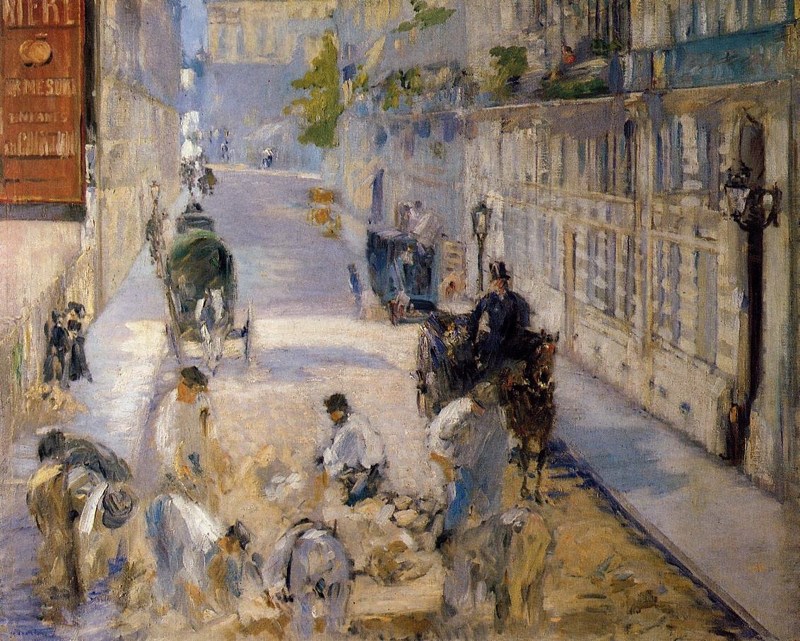 Pflasterer in der Rue Mosnier av Édouard Manet