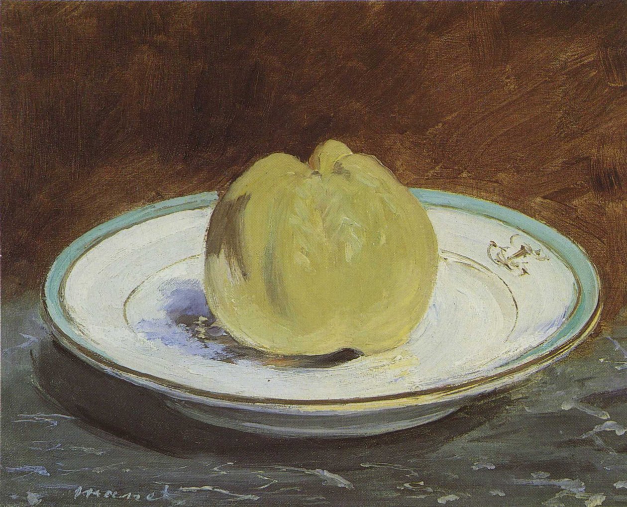 Pomme sur une assiette av Édouard Manet