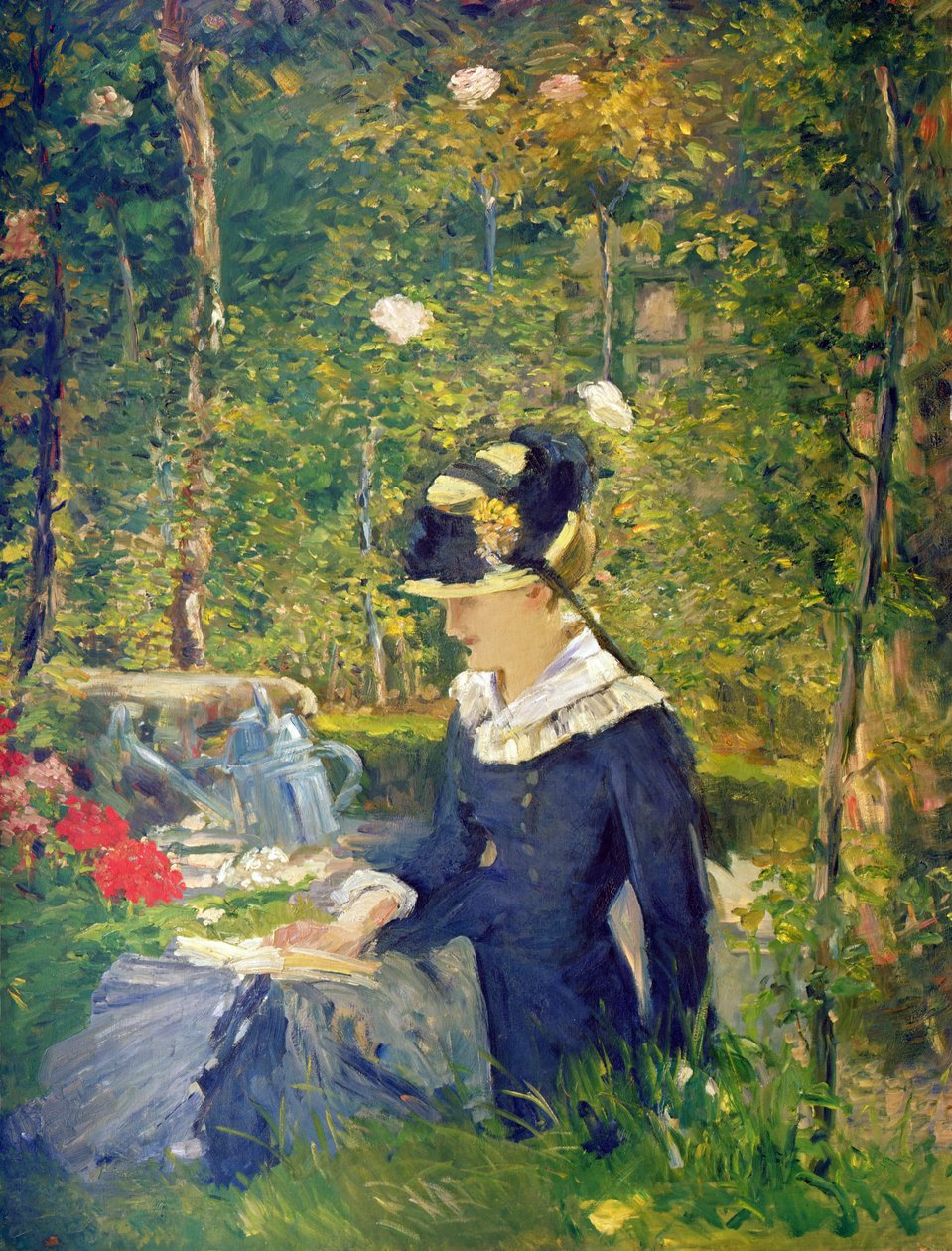 Ung kvinna vid ingången till Bellevue Garden (Marguerite), 1880 av Édouard Manet