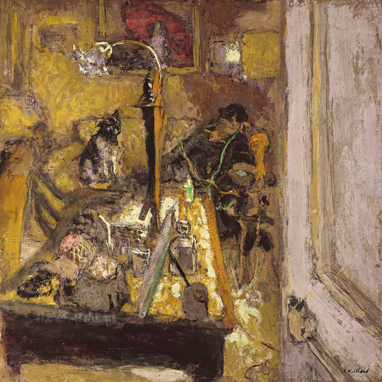 Madame Hessel ringer i sin boudoir av Edouard Vuillard