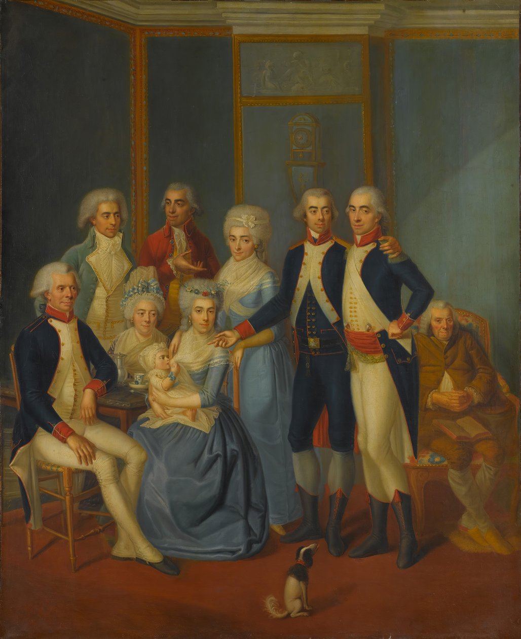 Porträtt av en militär familj, ca. 1789-90. av early 19th century painter.