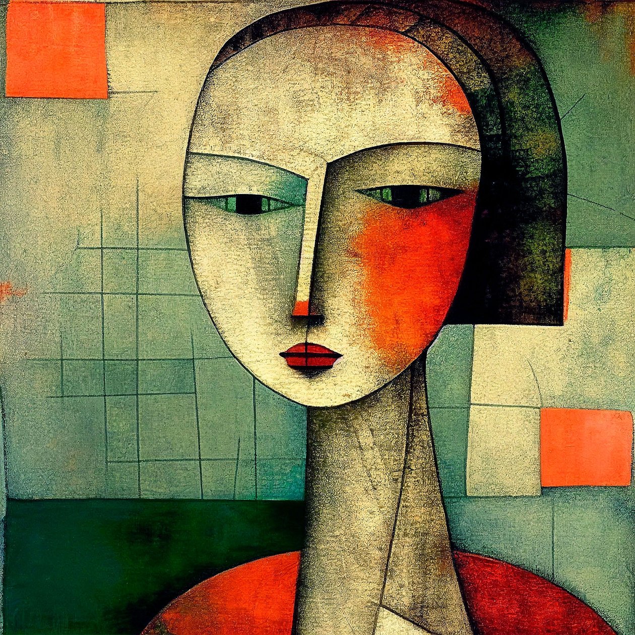 Eyes of Mystery: Abstrakt figurativ surrealism Damporträtt av F. Abderrahim