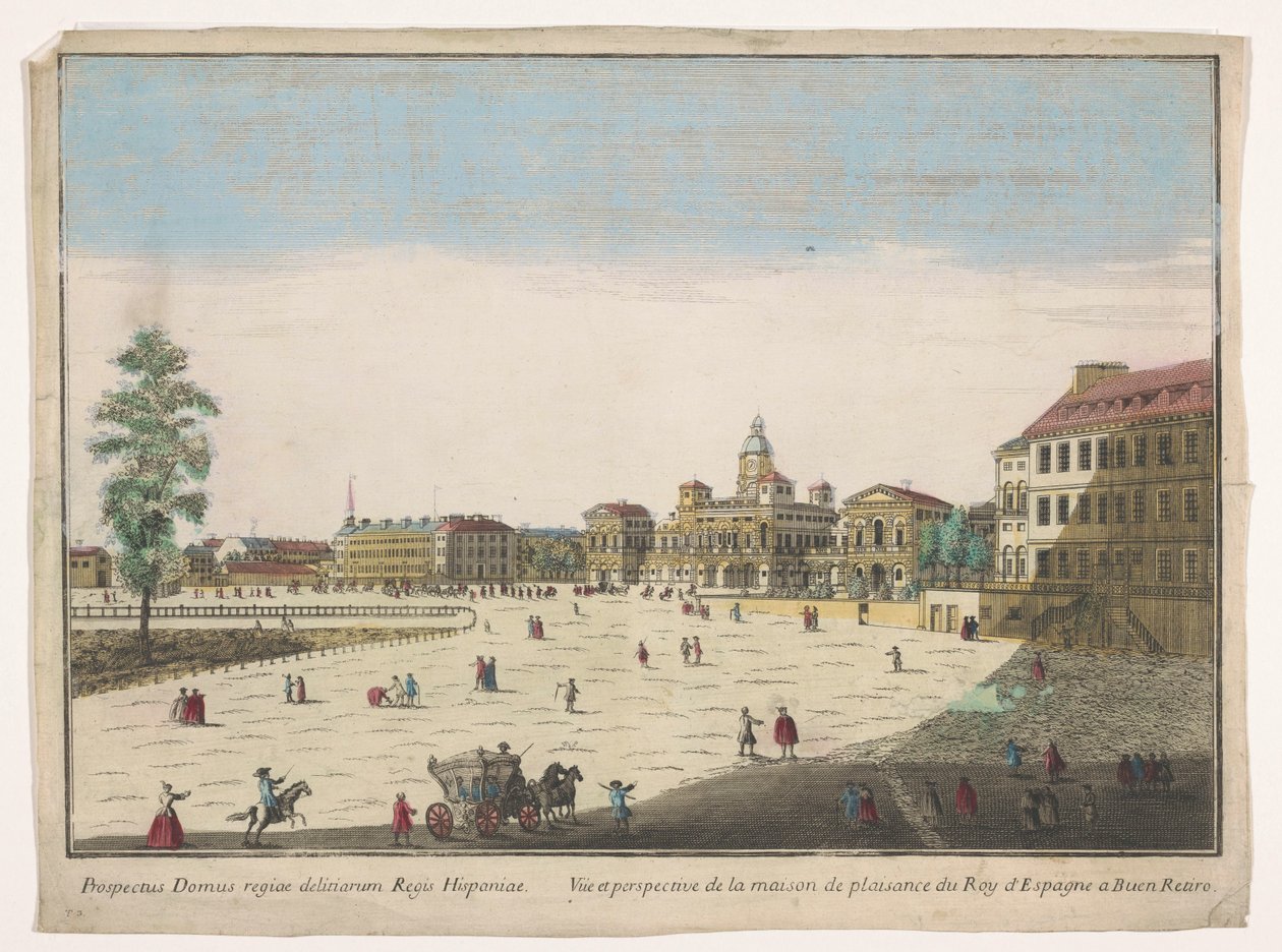 Se på Buen Retiro-palatset i Madrid Vüe ​​​​et perspective de la maison de plaisance du roy d