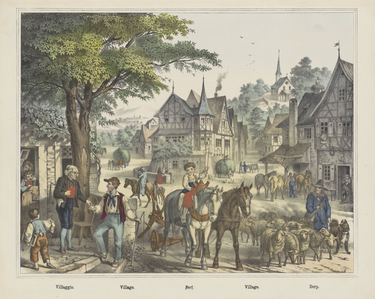 Villaggio. / By. / Dorf. / By. / Dorp (titel på objekt) av firma Joseph Scholz