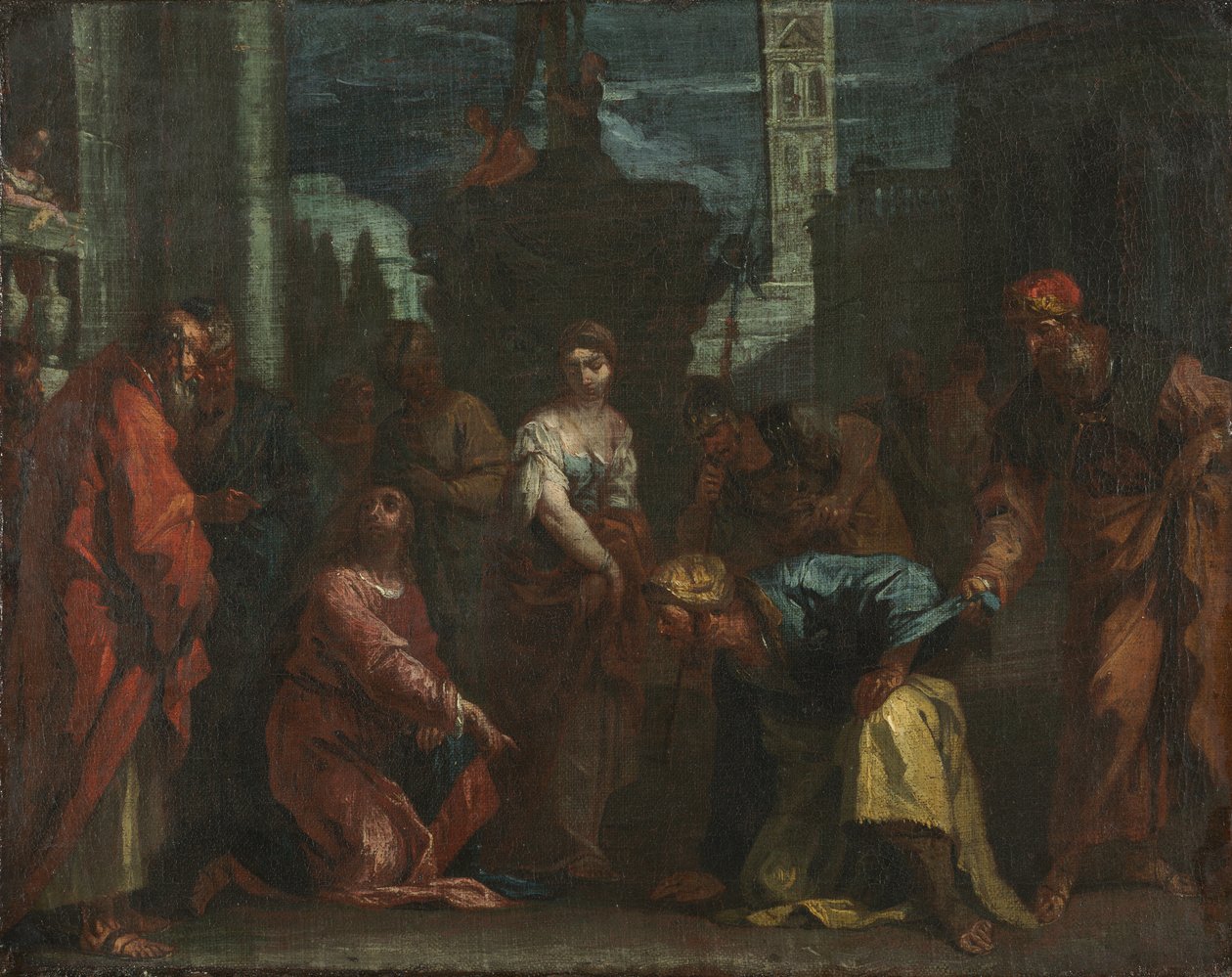 Kristus och kvinnan tagen i äktenskapsbrott av follower of Sebastiano Ricci