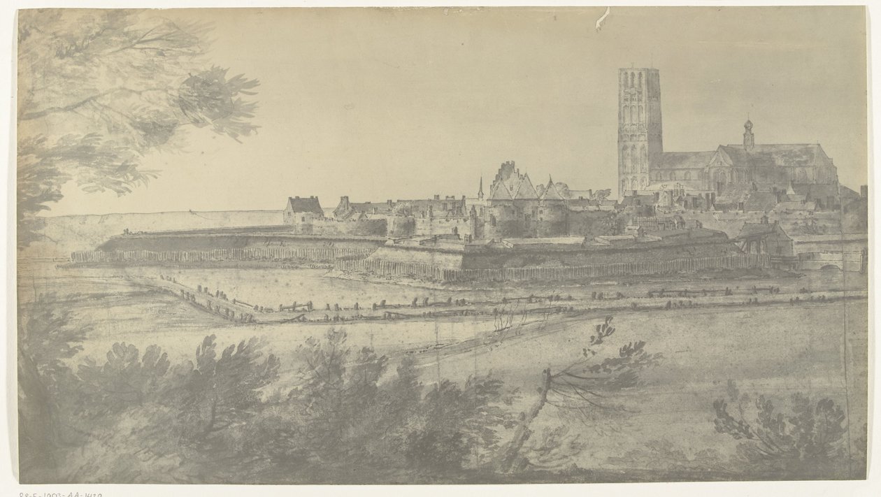 Utsikt över Harderwijk, 1672 Foton av teckningar av den franska invasionen av Nederländerna 1672 av Adam Frans van der Meulen bevarade i Manufacture des Gobelins (serietitel) av frères Moreau